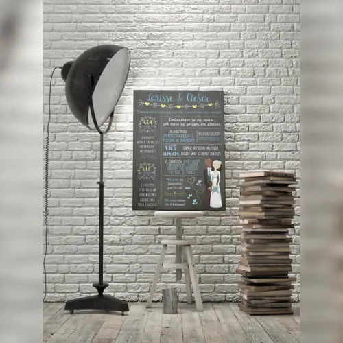 Chalkboard Casamento e Noivado A2 PVC