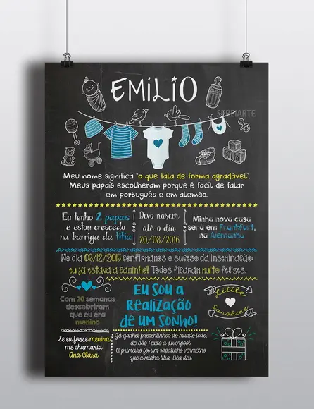 Chalkboard Chá de Bebê - ARTE DIGITAL