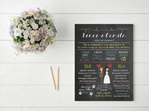 Chalkboard Casamento Noivado ARTE DIGITAL