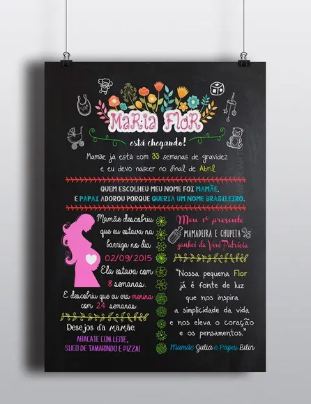 Chalkboard Chá de Bebê - ARTE DIGITAL