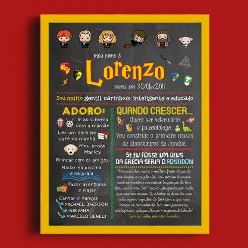 Chalkboard Infantil A3 + Moldura