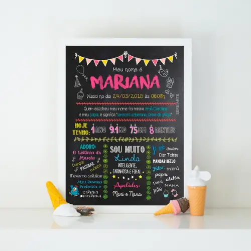 Chalkboard Infantil A3 + Moldura