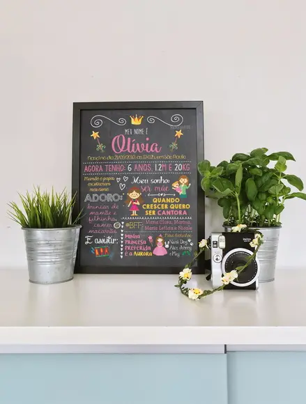 Chalkboard Infantil: A4 + moldura
