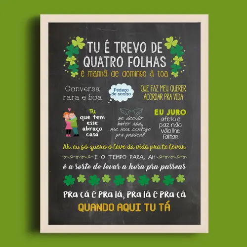 Chalkboard Música - A3 + Moldura