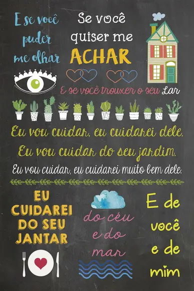 Chalkboard Música - Pôster A4 em PVC