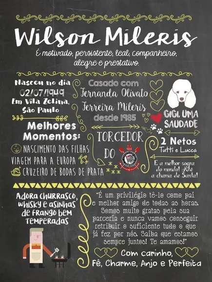 Chalkboard Pai - A3 + Moldura