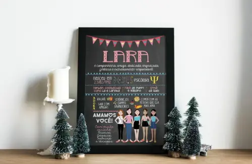 Chalkboard Presente - A3 + Moldura