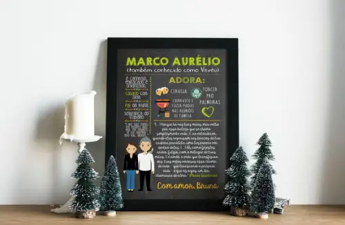 Chalkboard Presente - A3 + Moldura