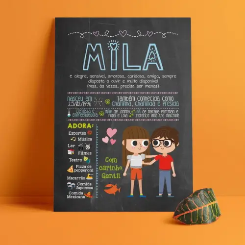 Chalkboard Presente - A4 em Pvc