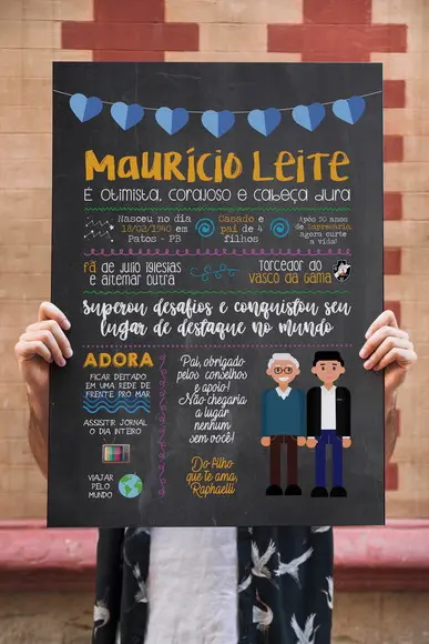 Chalkboard Presente A2 em Pvc