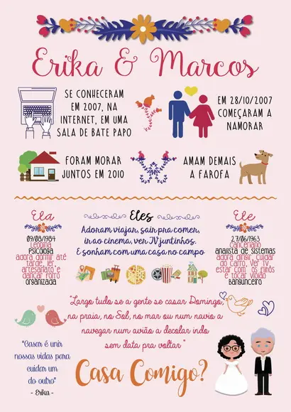 Pedido de Casamento - A4 + moldura