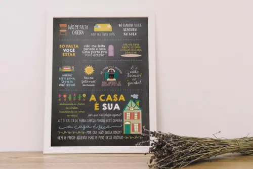 Quadro A Casa É Sua Arnaldo Antunes | A4 com Moldura