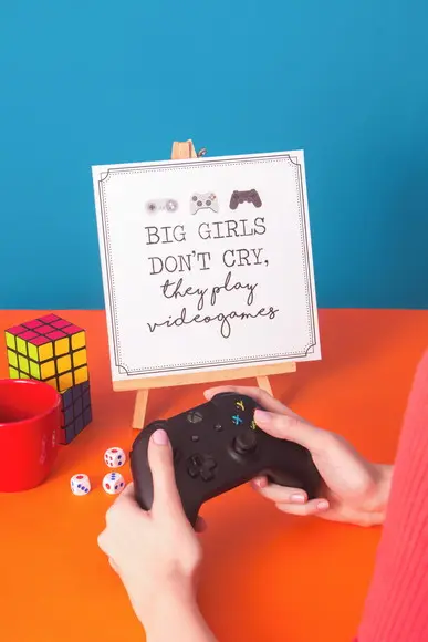Quadro Big Girls Don't Cry, They Play Videogames