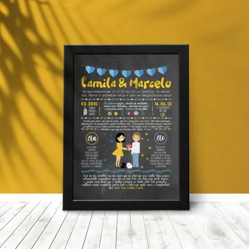 Quadro Nossa História - a3 com moldura