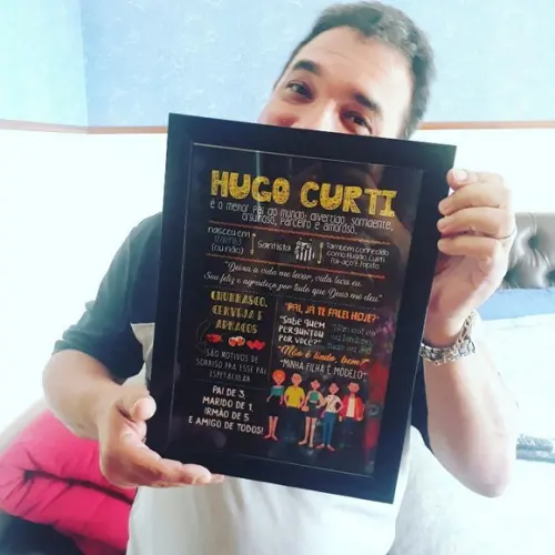Quadro Presente Personalizado com Moldura A4