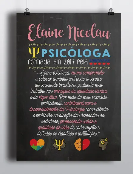 Quadro Profissões: Psicologia A4 PVC