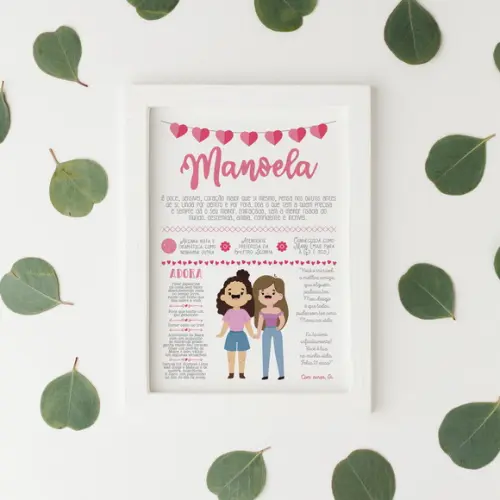 Quadro Presente Personalizado com Moldura A4