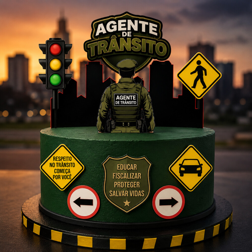 Agente de Trânsito - Topo de Bolo em Studio