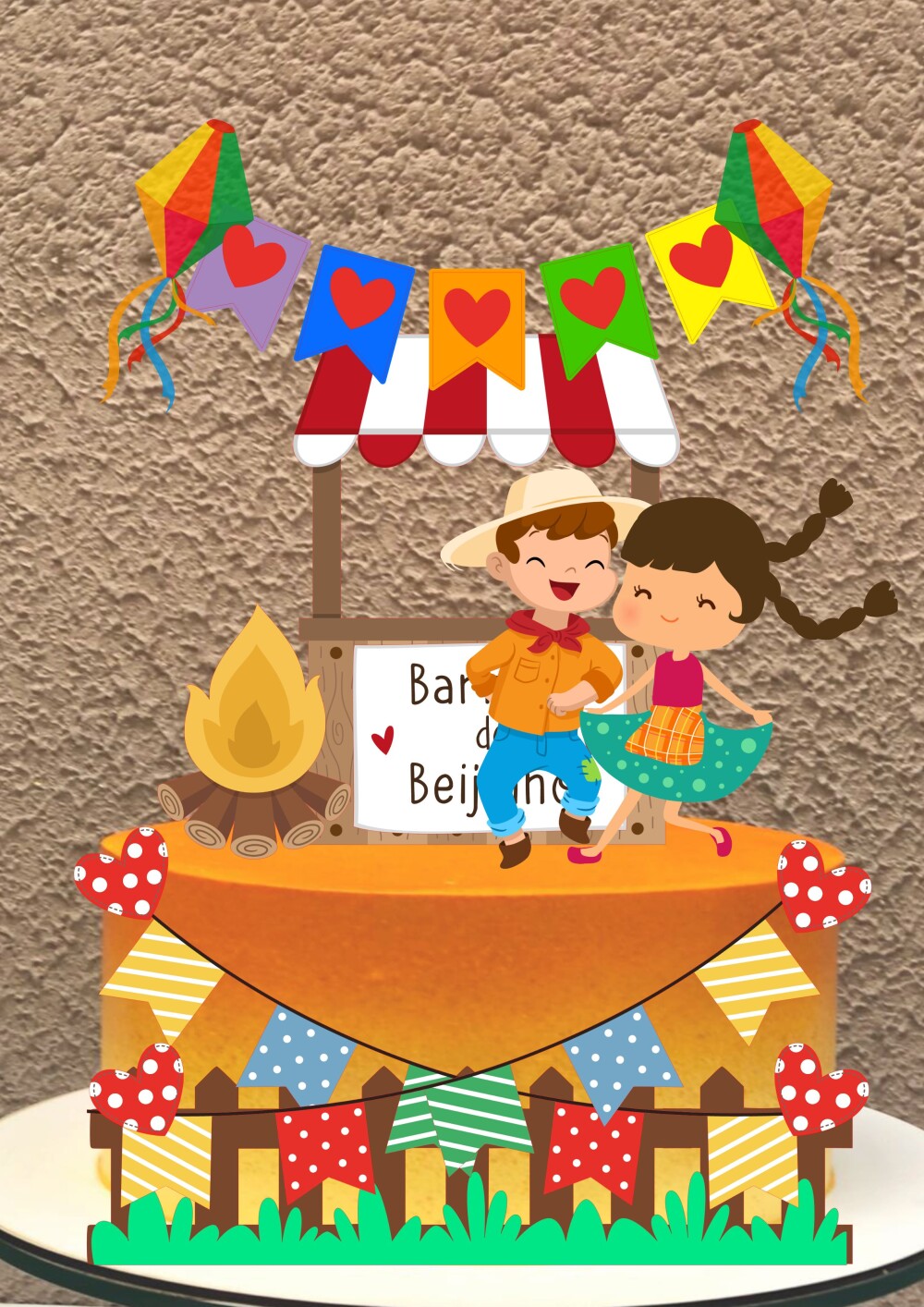 Topo de bolo Festa Junina - Arraiá 15 - Arquivo Studio