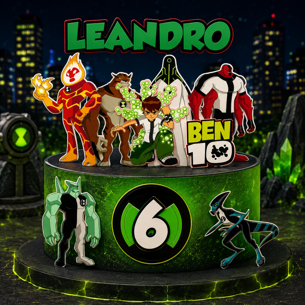 Topo de bolo Ben 10 - 005 - Arquivo Studio