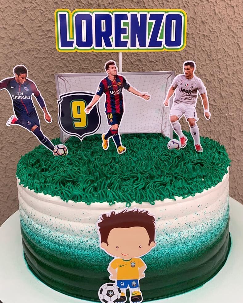 Topo de Bolo Futebol 004 - Arquivo Studio