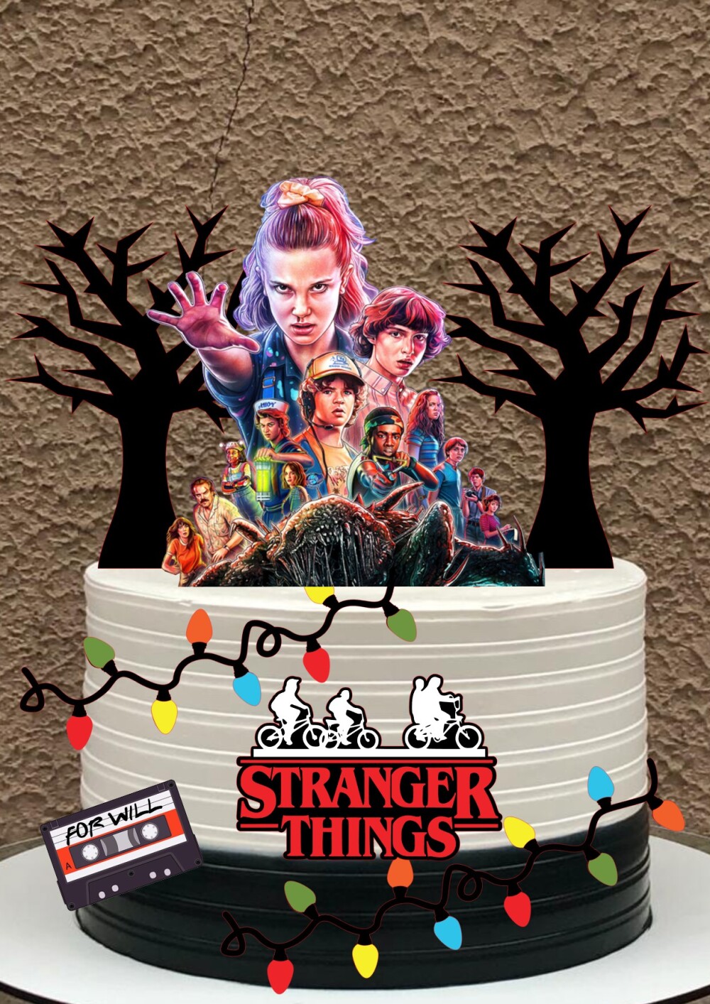 Topo de bolo Stranger Things 12 - Arquivo Studio