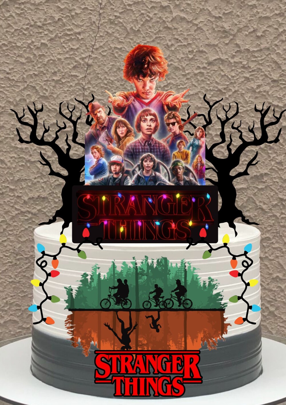 Topo de bolo Stranger Things 15 - Arquivo Studio