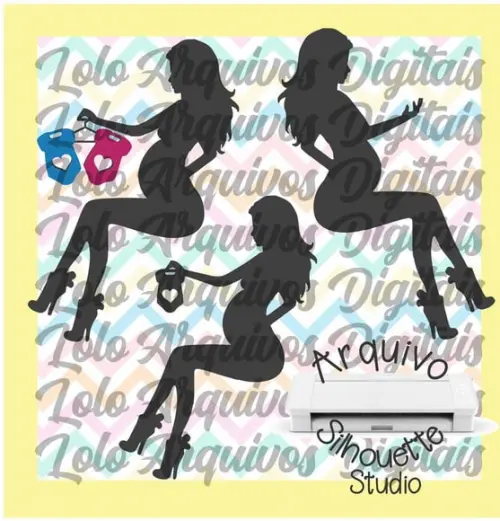 Silhueta Mulher Grávida 001 - Arquivo Studio