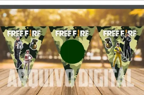 Bandeirinha - Varalzinho Free Fire 001 - Arquivo Studio