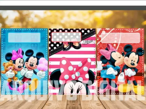 Capa para Cadernos Minnie Mickey - Arquivo Studio