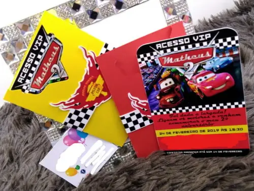 Convite Carros Disney - Arquivo Studio