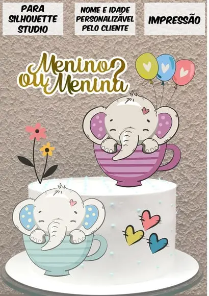 Chá Revelação - Elefantinhos 001 - Arquivo Studio