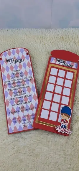 Menu ou Convite Cabine Londres 001