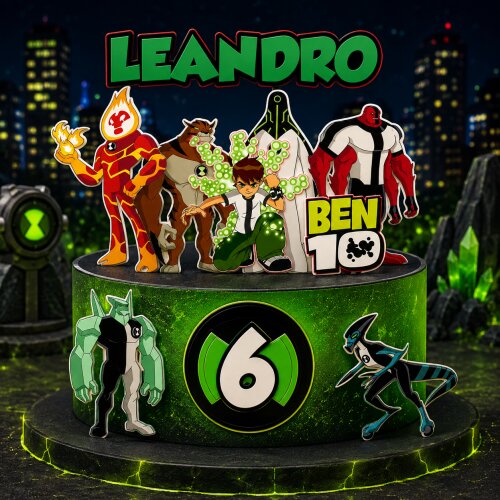 Topo de bolo Ben 10 - 005 - Arquivo Studio