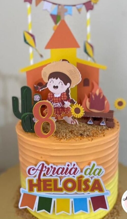Topo de bolo Festa Junina - Arraiá 009 - Arquivo Studio