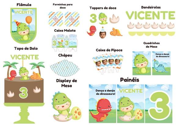 Kit Festa Papelaria Afetiva G | Dino Baby