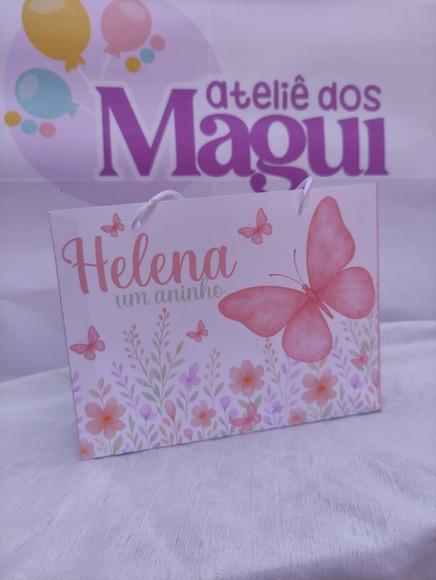 Sacolinha Personalizada Jardim das Borboletas Rosa