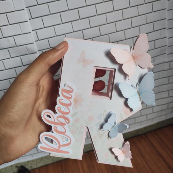 Letra 3d Personalizada | Jardim das Borboletas Azul e Rosa