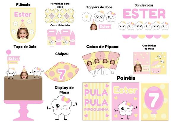 Kit Festa na Caixa Só Um Bolinho P | Pipoquinha Menina Rosa