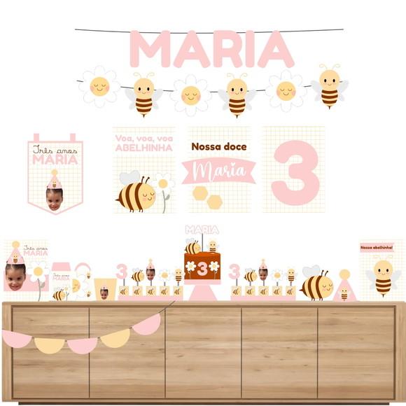 Kit Festa na Caixa Só Um Bolinho P | Abelhinha Rosa