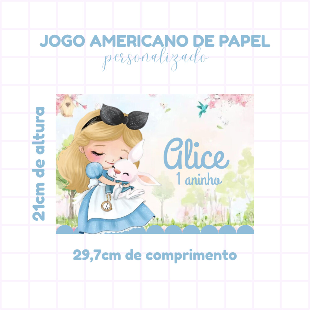Jogo Americano Descartável Personalizado para Festa Infantil - A