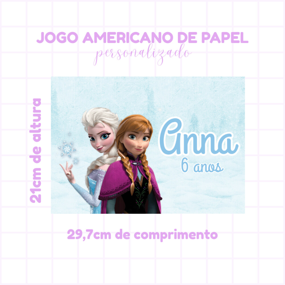 Jogo Americano Descartável Personalizado para Festa Infantil - F