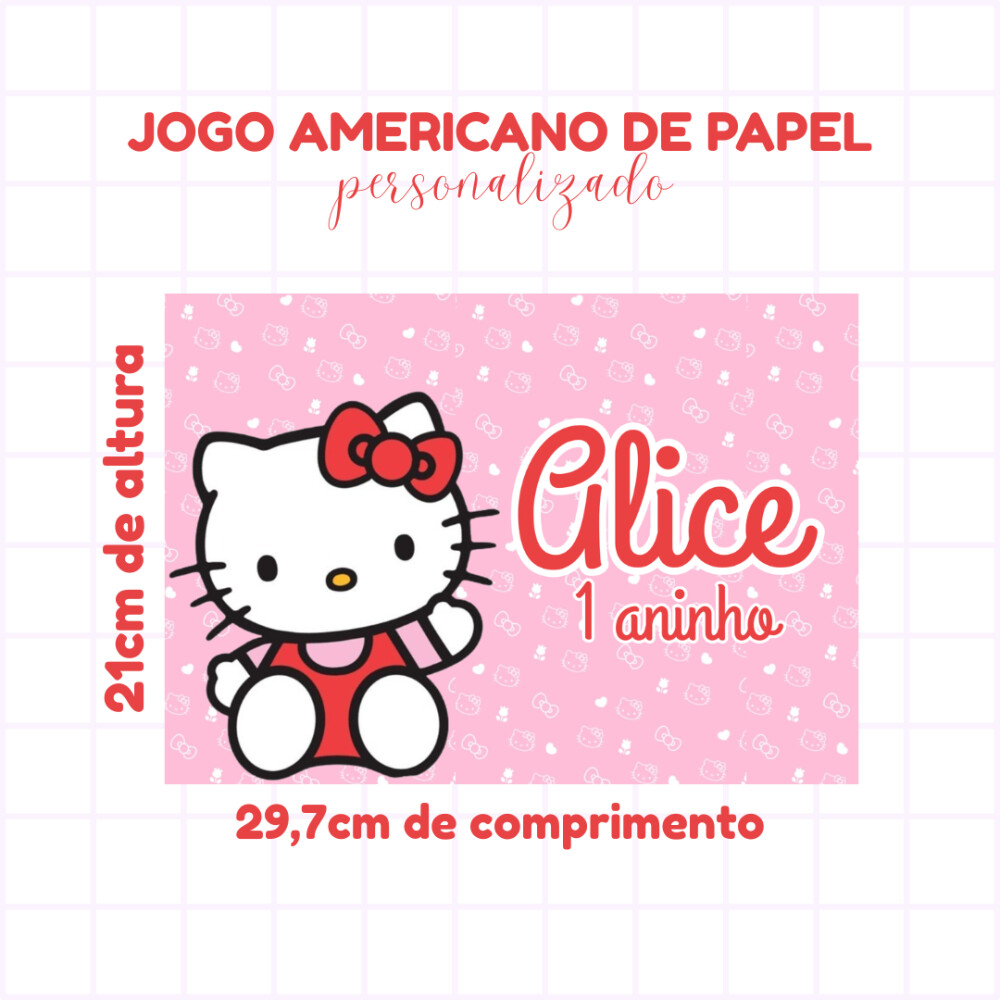 Jogo Americano Descartável Personalizado para Festa Infantil - H
