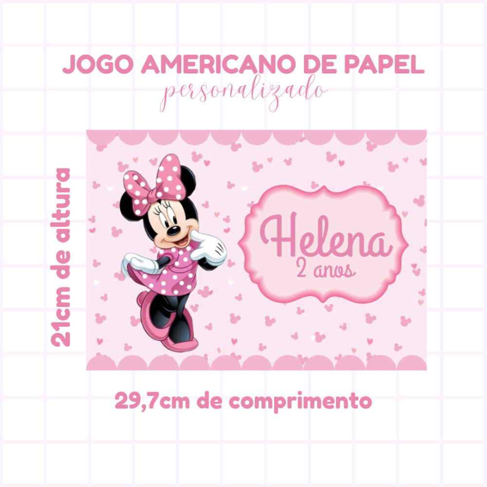 Jogo Americano Descartável Personalizado para Festa Infantil - M