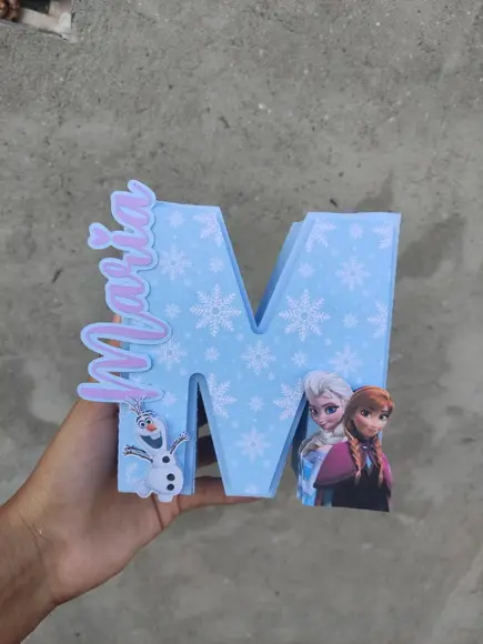 Letras 3d Personalizada - Frozen Elsa e Ana