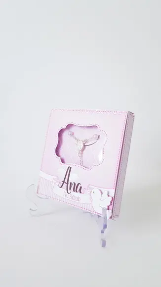 Lembrancinha Batizado Caixa com Mini Terço Personalizada