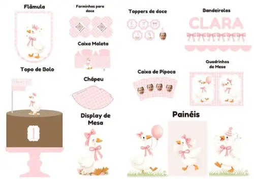 Kit Festa na Caixa Só Um Bolinho m | Gansos e Laços Menina