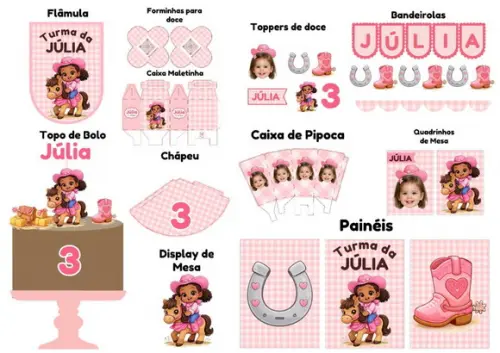 Kit Festa na Caixa Só Um Bolinho m | Cowgirl Boiadeirinha