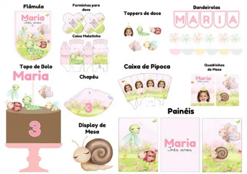 Kit Festa na Caixa Só Um Bolinho m | Jardim de Insetos Cute