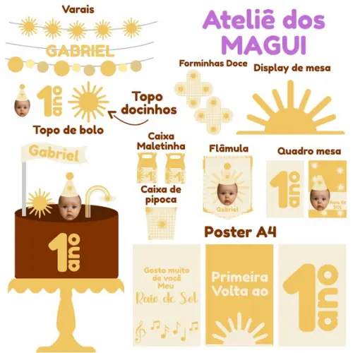 Kit Festa Papelaria Afetiva G | Primeira Volta ao Sol